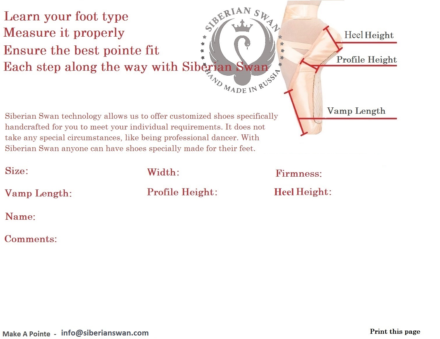Pointe Shoes Width Size Chart